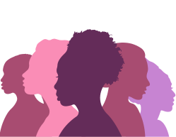 silhouette of women's faces