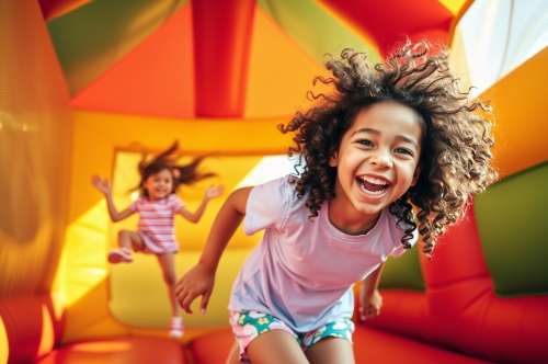 Kids in moonbounce