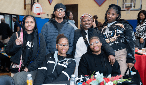 Students at MLK breakfast