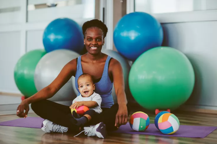 Mother and baby yoga