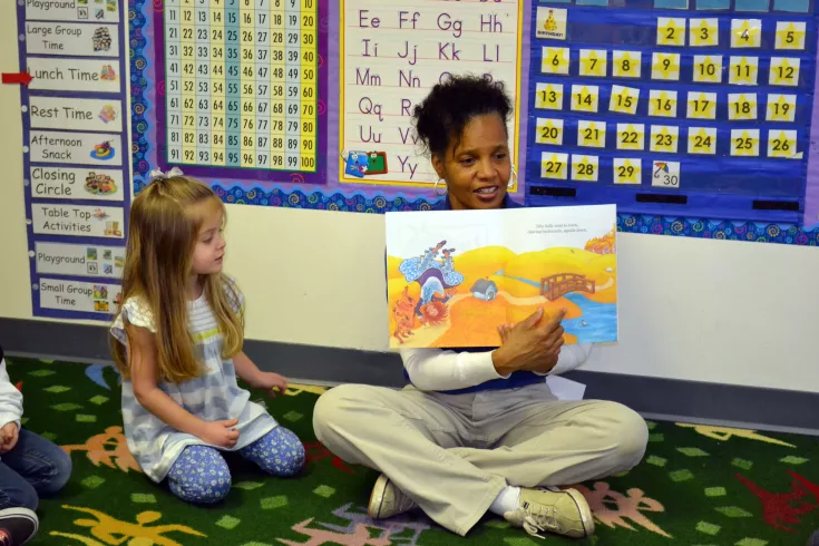 Y teacher leading a lesson