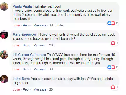 A pic from Facebook of posts supporting the Y.