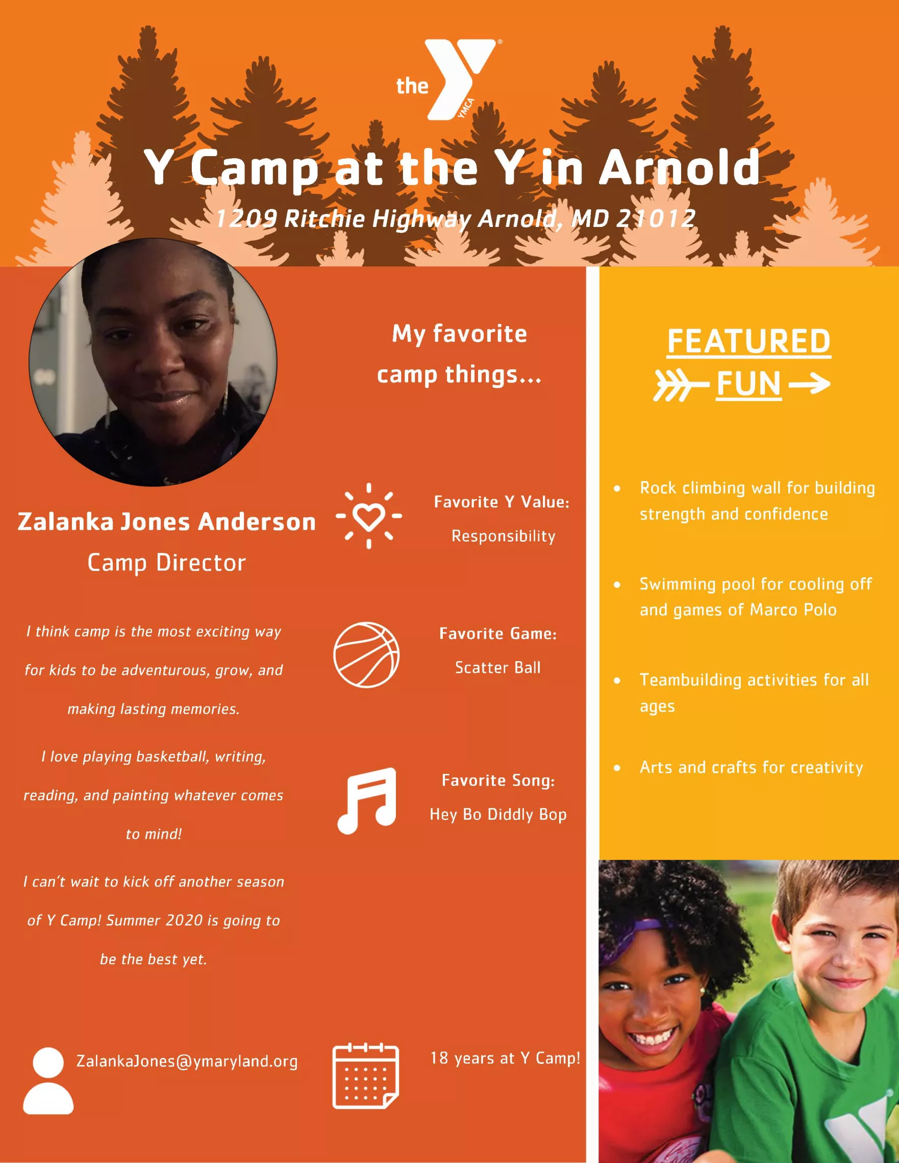 Profile information for the camp director