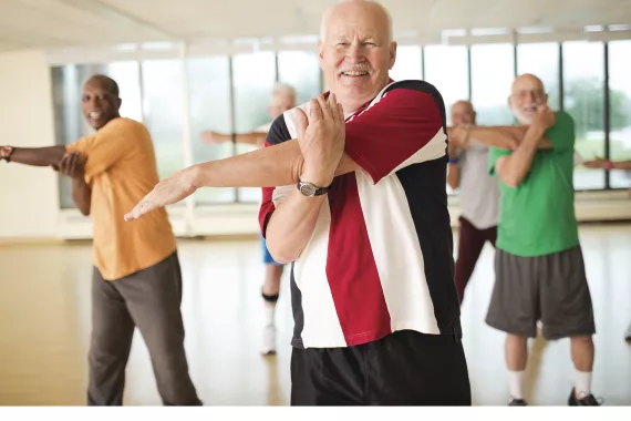a senior exercise class