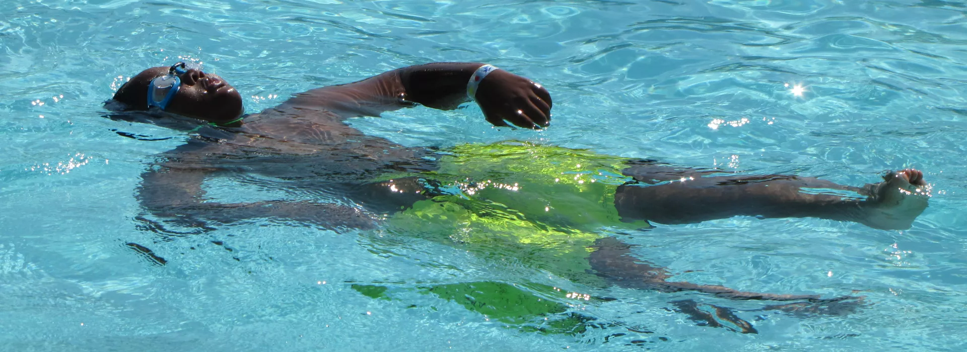 Relaxing in the pool