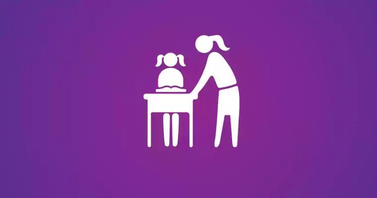 Illustration of teacher and student